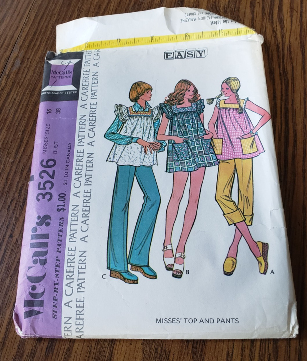 McCalls Sewing Pattern 3526 womens top blouse pants size 16 uncut